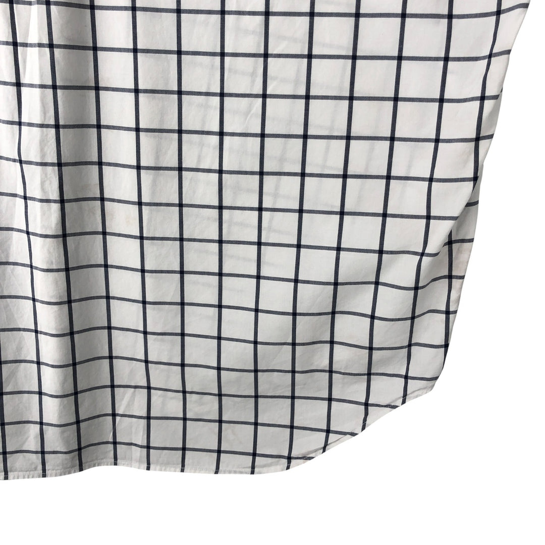 Ralph Lauren Golf Tilden long-sleeved button-down check shirt, men's size L cotton white type Vintage Second Hand
