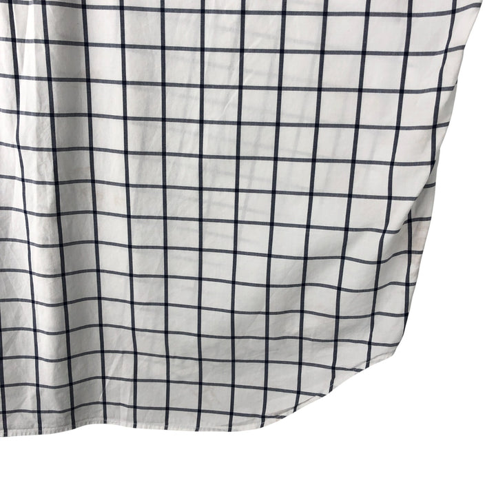Ralph Lauren Golf Tilden long-sleeved button-down check shirt, men's size L cotton white type Vintage Second Hand