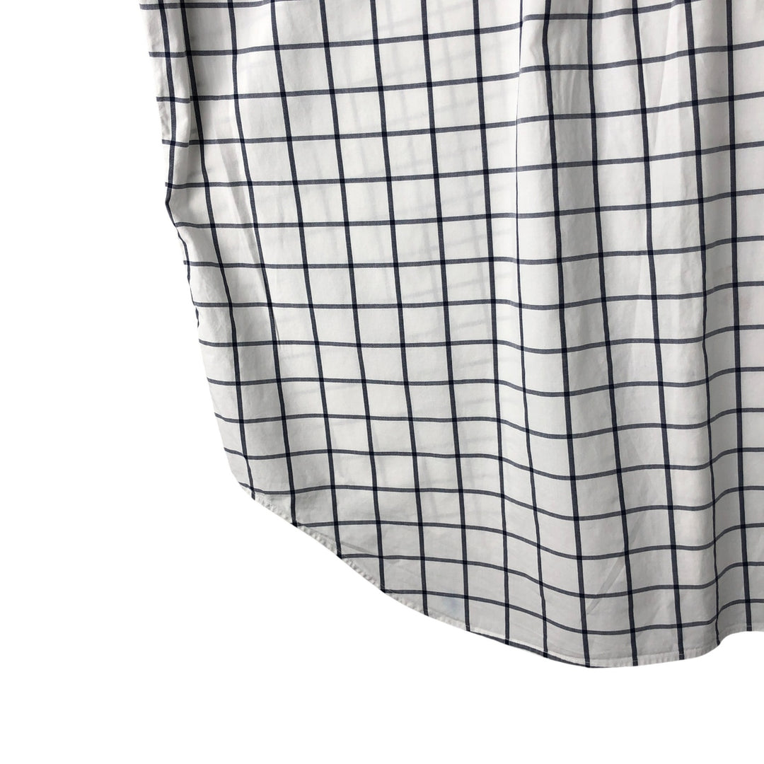Ralph Lauren Golf Tilden long-sleeved button-down check shirt, men's size L cotton white type Vintage Second Hand