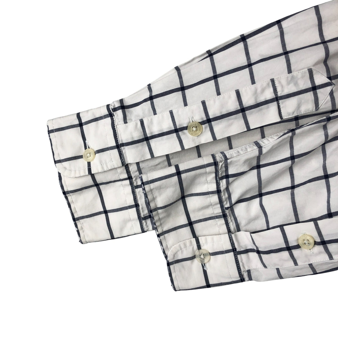 Ralph Lauren Golf Tilden long-sleeved button-down check shirt, men's size L cotton white type Vintage Second Hand