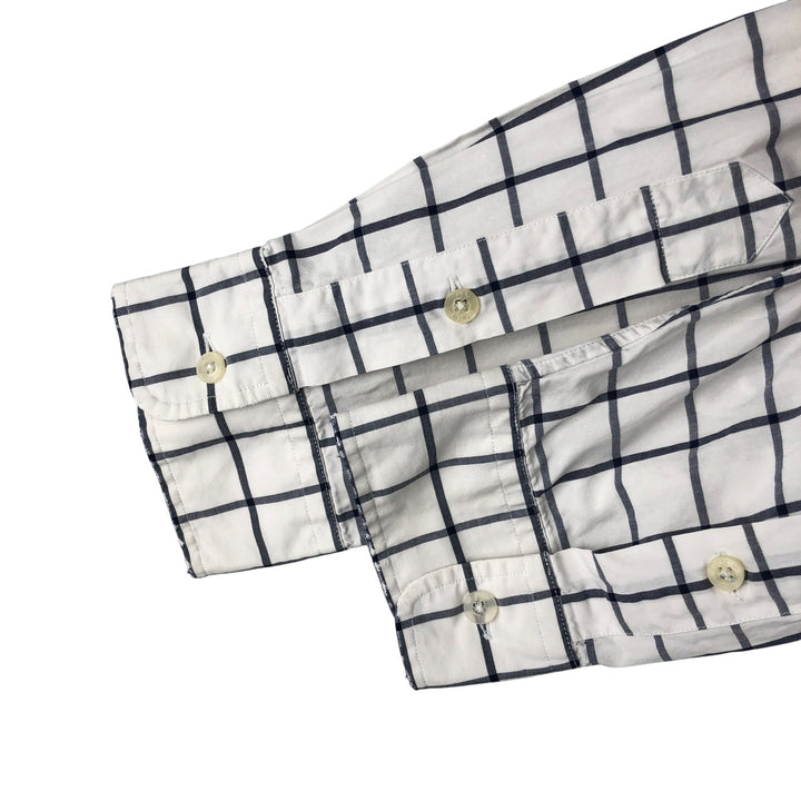 Ralph Lauren Golf Tilden long-sleeved button-down check shirt, men's size L cotton white type Vintage Second Hand