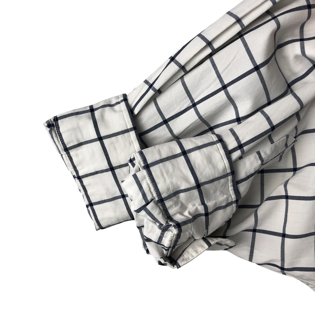 Ralph Lauren Golf Tilden long-sleeved button-down check shirt, men's size L cotton white type Vintage Second Hand