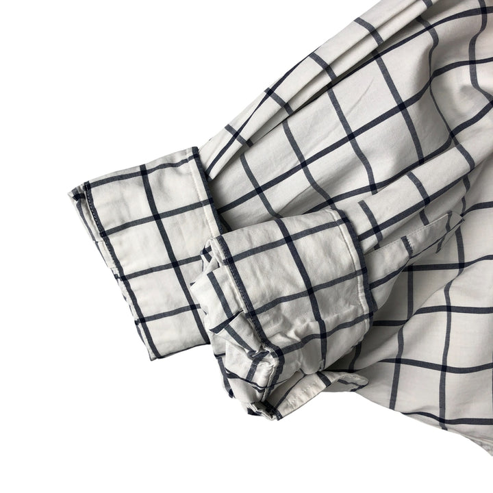 Ralph Lauren Golf Tilden long-sleeved button-down check shirt, men's size L cotton white type Vintage Second Hand