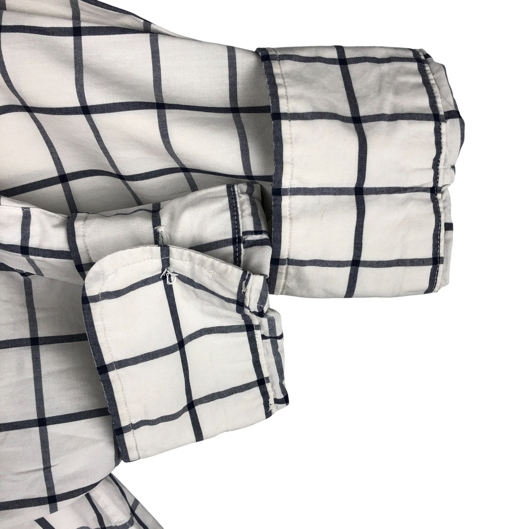 Ralph Lauren Golf Tilden long-sleeved button-down check shirt, men's size L cotton white type Vintage Second Hand