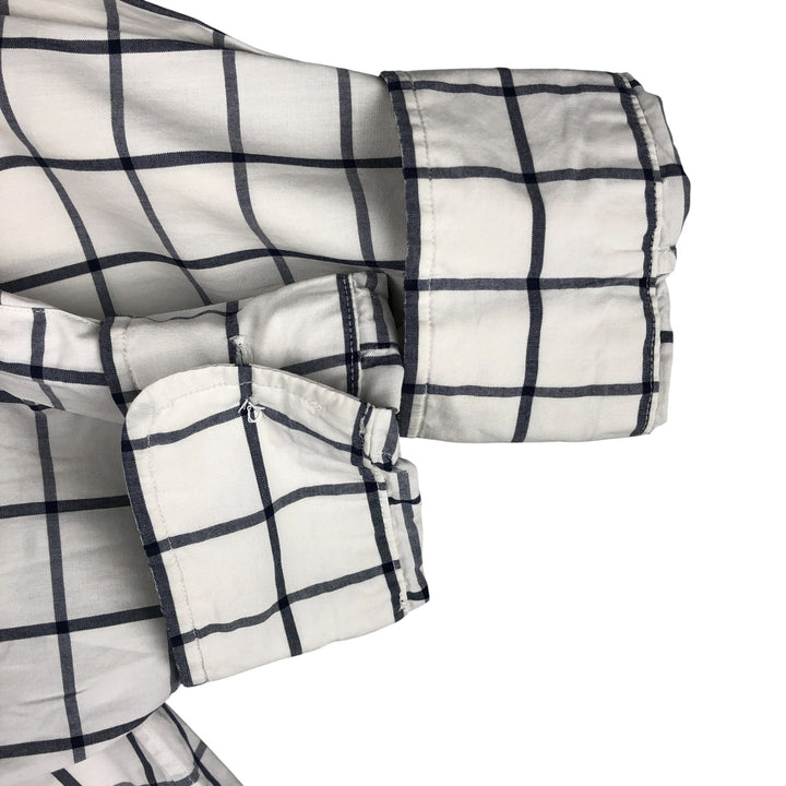 Ralph Lauren Golf Tilden long-sleeved button-down check shirt, men's size L cotton white type Vintage Second Hand