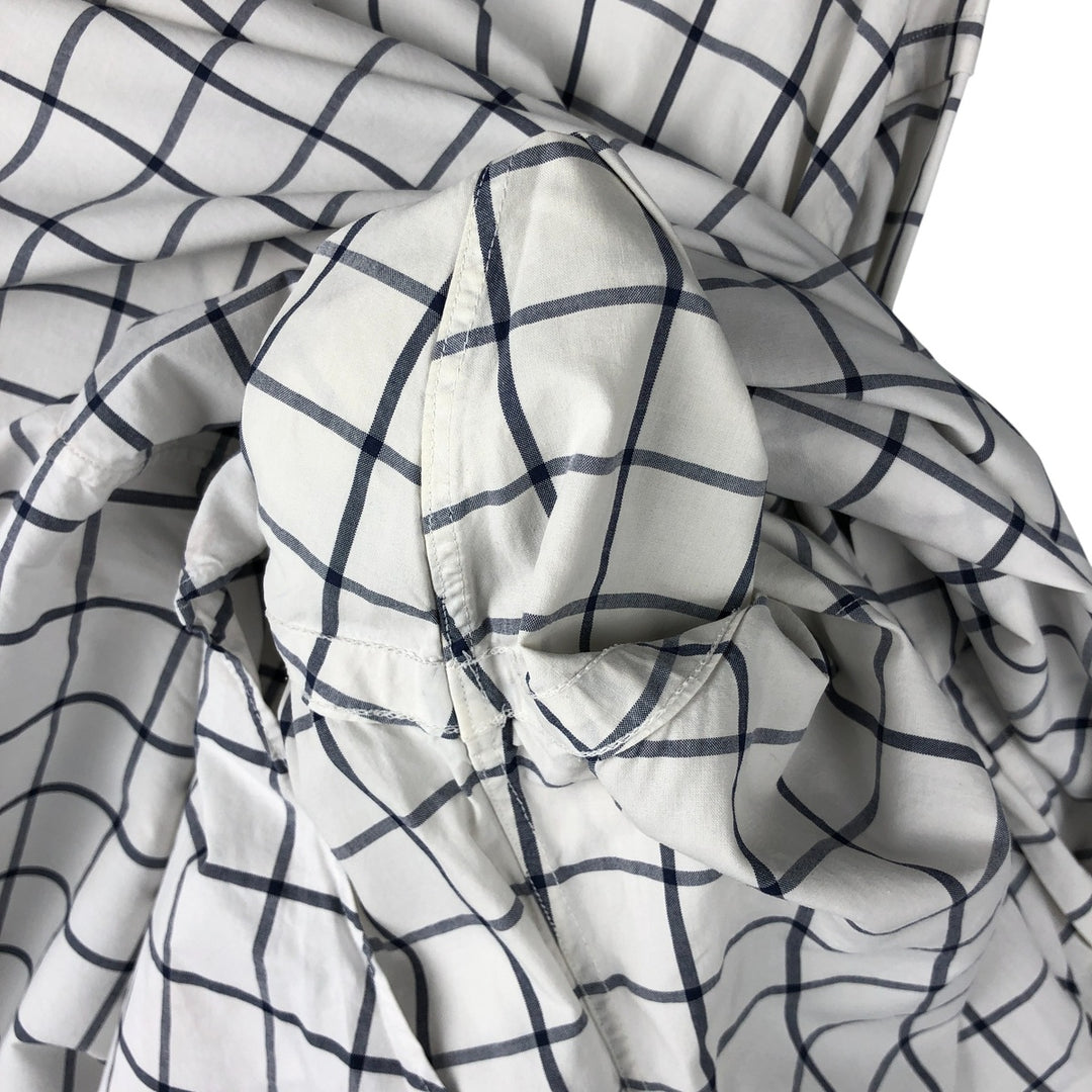 Ralph Lauren Golf Tilden long-sleeved button-down check shirt, men's size L cotton white type Vintage Second Hand