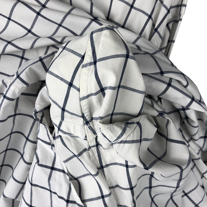 Ralph Lauren Golf Tilden long-sleeved button-down check shirt, men's size L cotton white type Vintage Second Hand