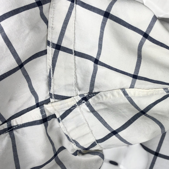 Ralph Lauren Golf Tilden long-sleeved button-down check shirt, men's size L cotton white type Vintage Second Hand