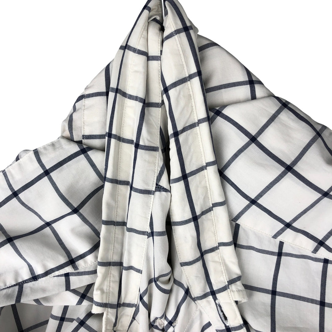 Ralph Lauren Golf Tilden long-sleeved button-down check shirt, men's size L cotton white type Vintage Second Hand
