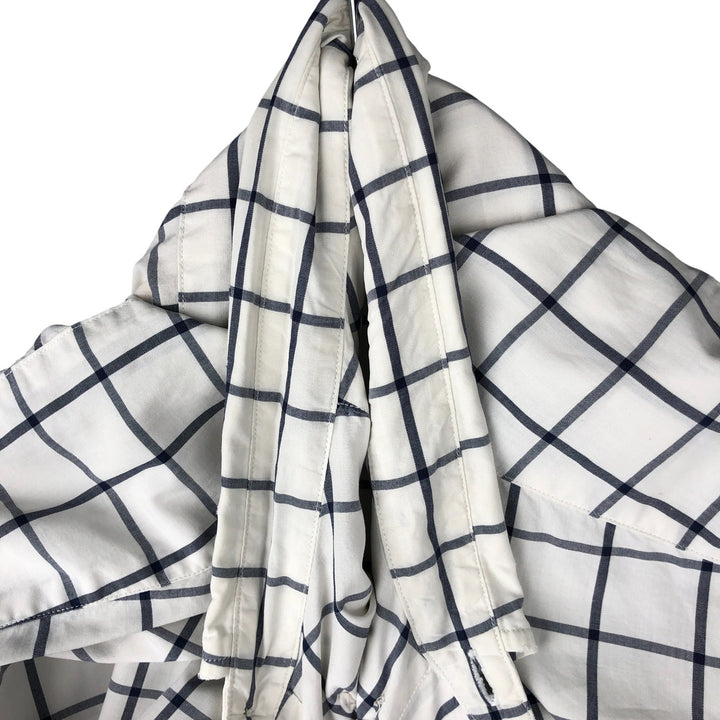 Ralph Lauren Golf Tilden long-sleeved button-down check shirt, men's size L cotton white type Vintage Second Hand