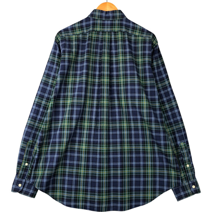 Ralph Lauren Classic Fit Long Sleeve Button Down Check Shirt Men's Size L cotton navy blue type Vintage Second Hand