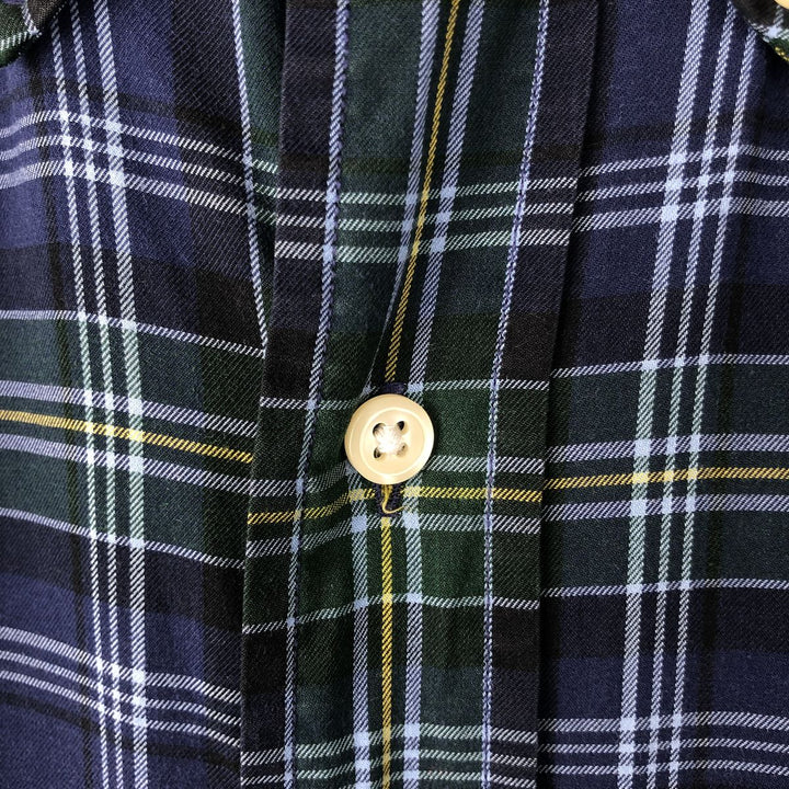 Ralph Lauren Classic Fit Long Sleeve Button Down Check Shirt Men's Size L cotton navy blue type Vintage Second Hand
