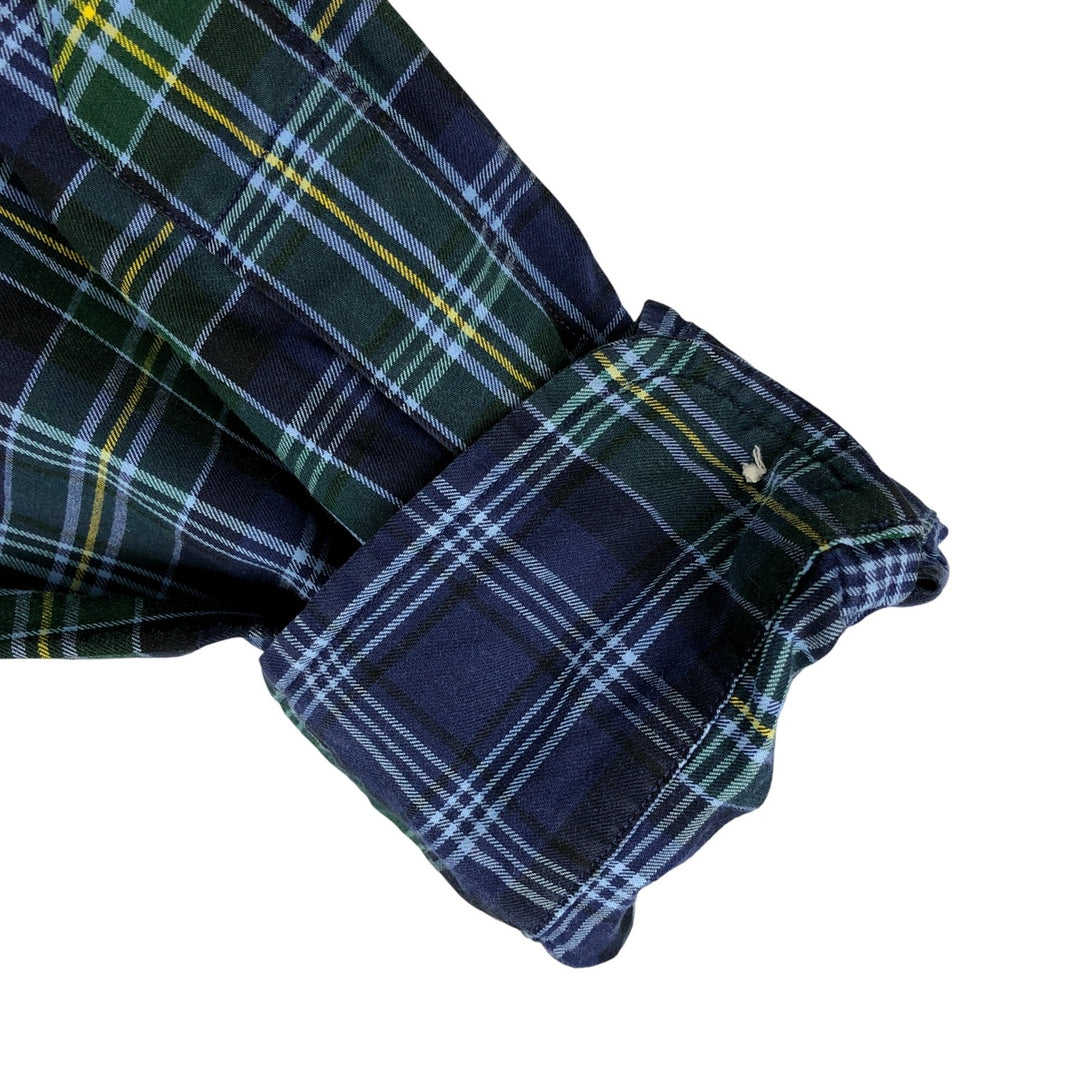 Ralph Lauren Classic Fit Long Sleeve Button Down Check Shirt Men's Size L cotton navy blue type Vintage Second Hand
