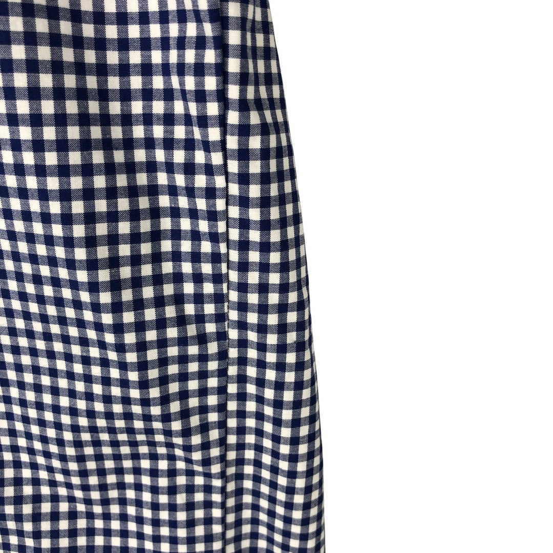 Ralph Lauren Classic Fit Gingham Check Long Sleeve Button-Down Check Shirt, Men's Size L cotton navy blue type Vintage Second Hand