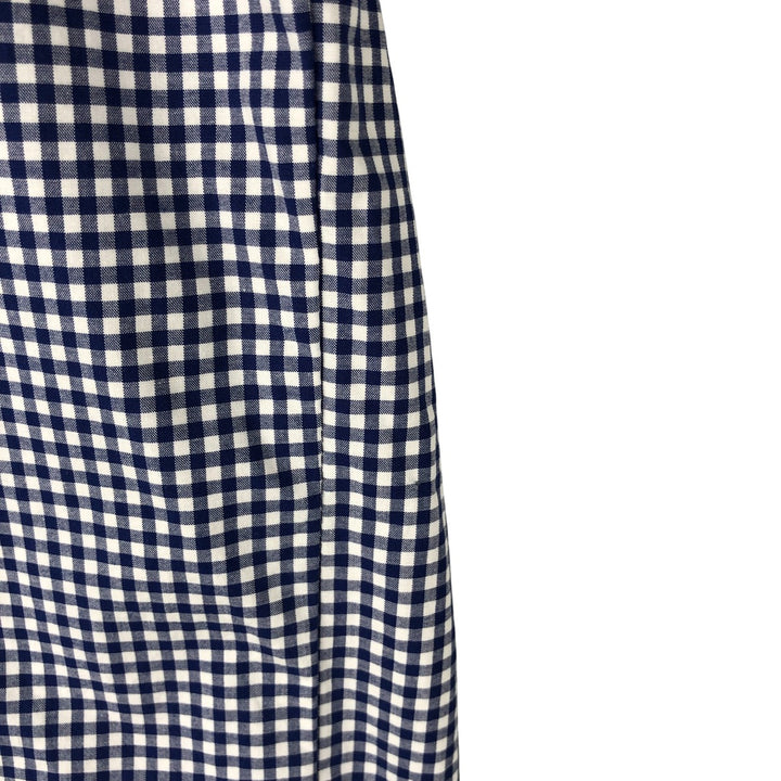 Ralph Lauren Classic Fit Gingham Check Long Sleeve Button-Down Check Shirt, Men's Size L cotton navy blue type Vintage Second Hand
