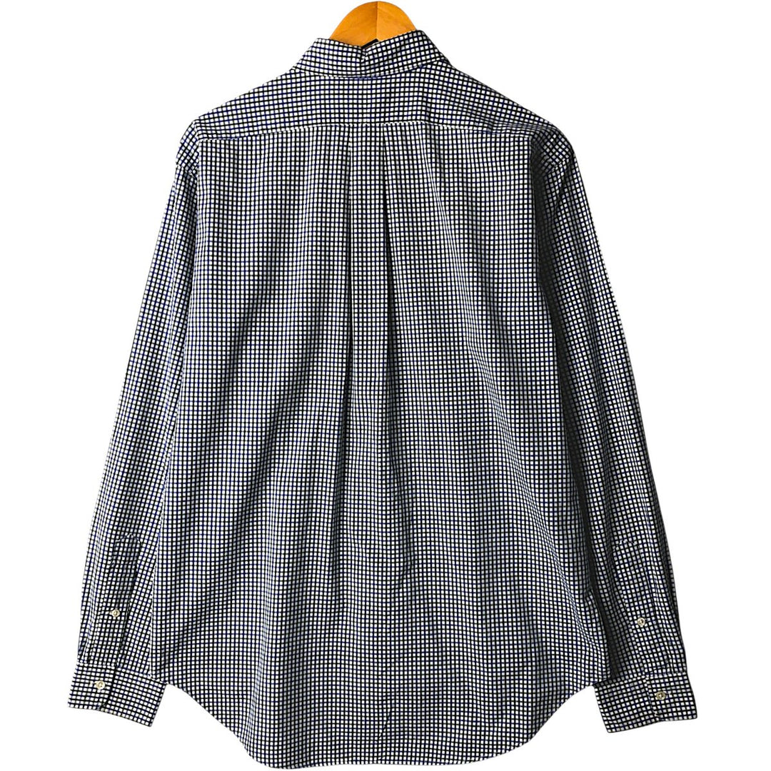Ralph Lauren Classic Fit Long Sleeve Button Down Check Shirt Men's Size L cotton blue type Vintage Second Hand