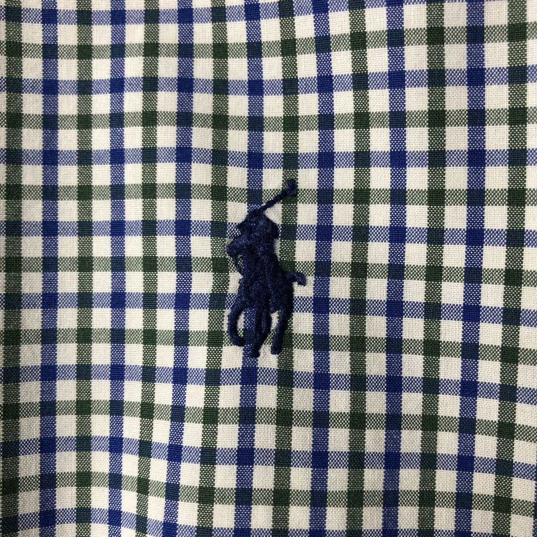 Ralph Lauren Classic Fit Long Sleeve Button Down Check Shirt Men's Size L cotton blue type Vintage Second Hand