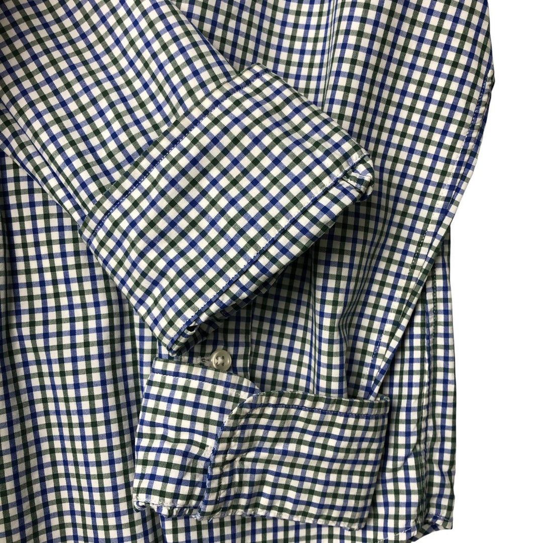 Ralph Lauren Classic Fit Long Sleeve Button Down Check Shirt Men's Size L cotton blue type Vintage Second Hand