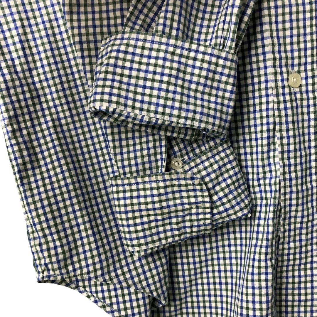 Ralph Lauren Classic Fit Long Sleeve Button Down Check Shirt Men's Size L cotton blue type Vintage Second Hand