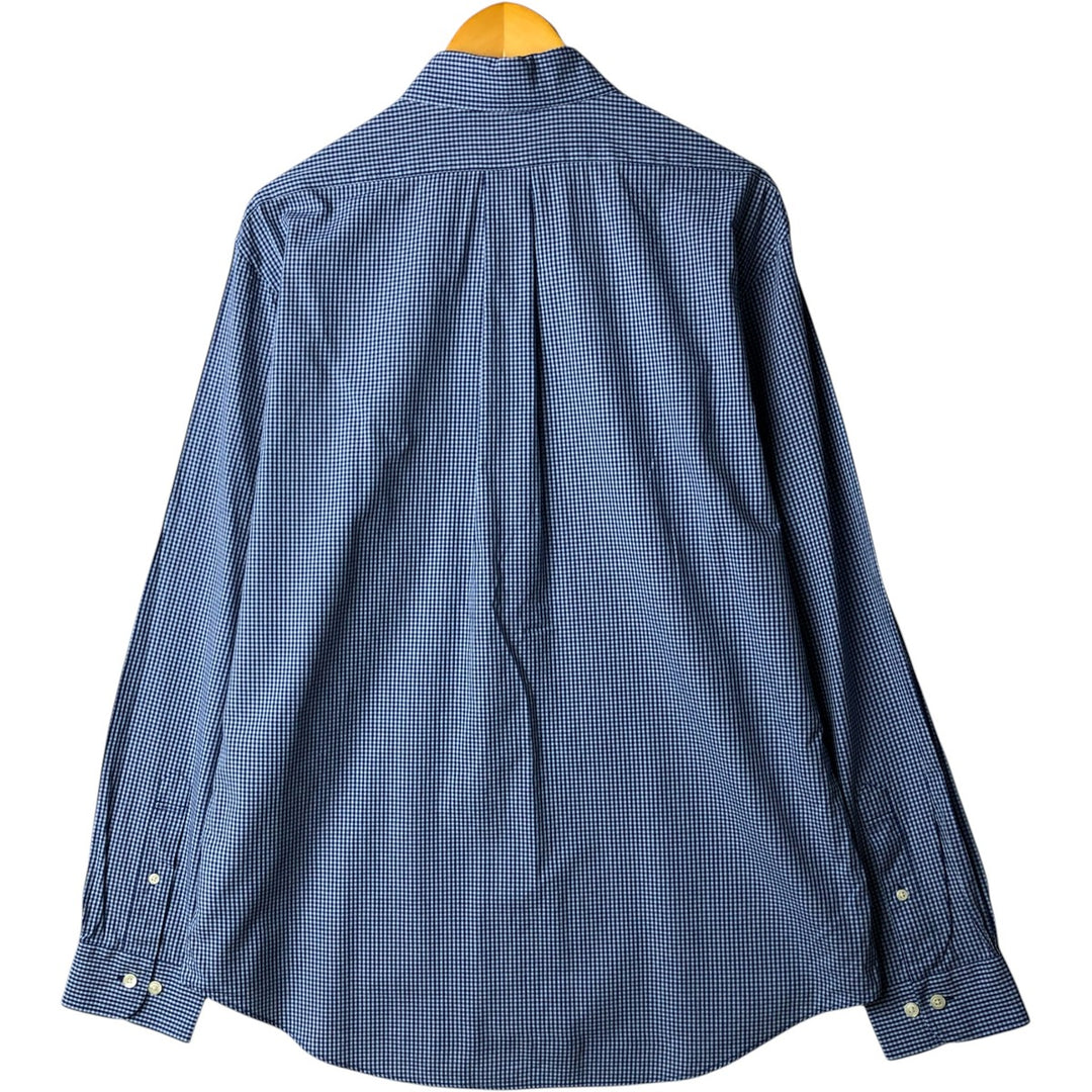 Brooks Brothers 1818 Gingham Check Long Sleeve Button-Down Check Shirt, Men's Size L cotton Blue type light blue Vintage Second Hand