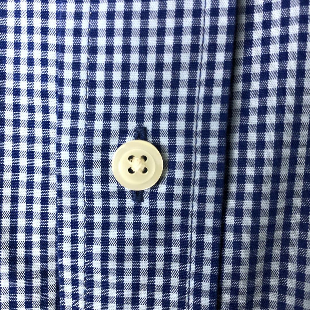 Brooks Brothers 1818 Gingham Check Long Sleeve Button-Down Check Shirt, Men's Size L cotton Blue type light blue Vintage Second Hand