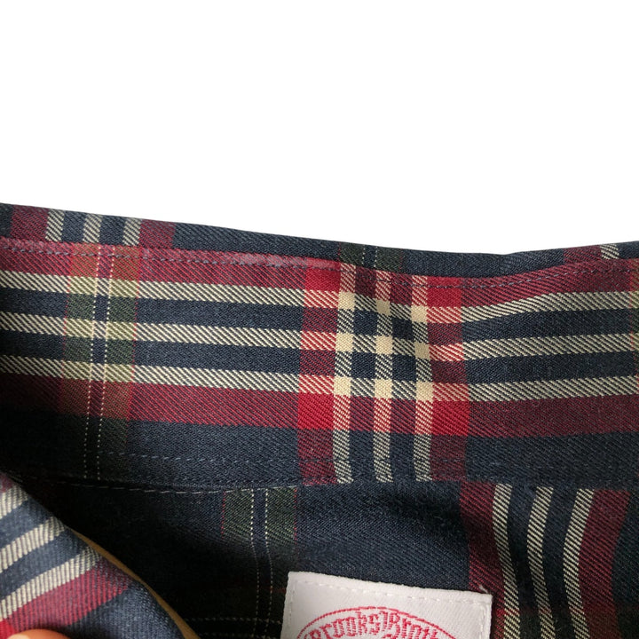 Brooks Brothers Est.1818 MADISON Long Sleeve Button-Down Check Shirt, Men's Size L Supima Cotton navy blue type Vintage Second Hand