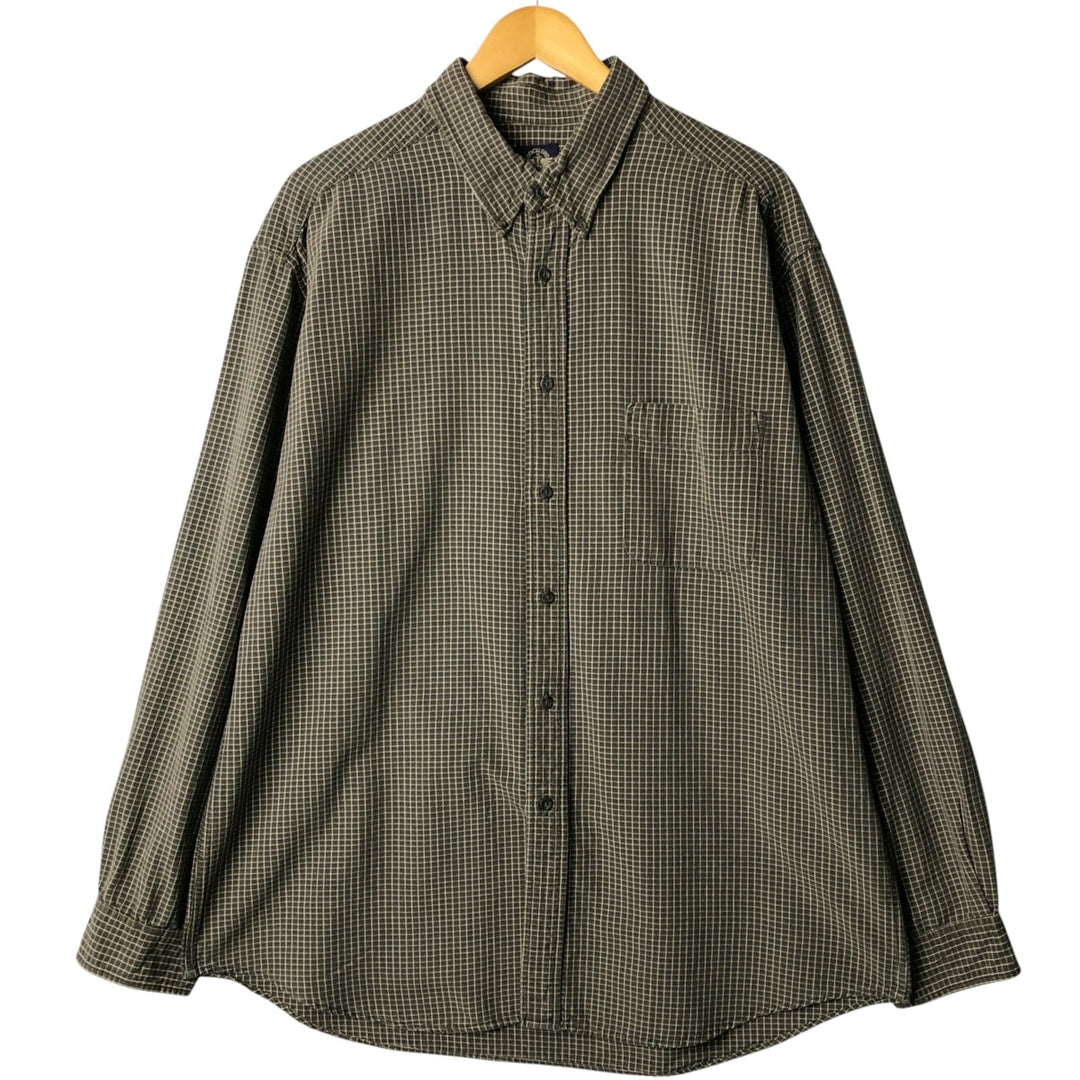 Dockers Long Sleeve Button-Down Check Shirt, Men's Size XL cotton Khaki type Vintage Second Hand