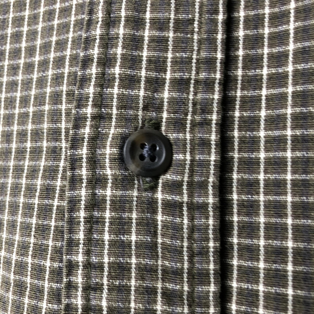 Dockers Long Sleeve Button-Down Check Shirt, Men's Size XL cotton Khaki type Vintage Second Hand