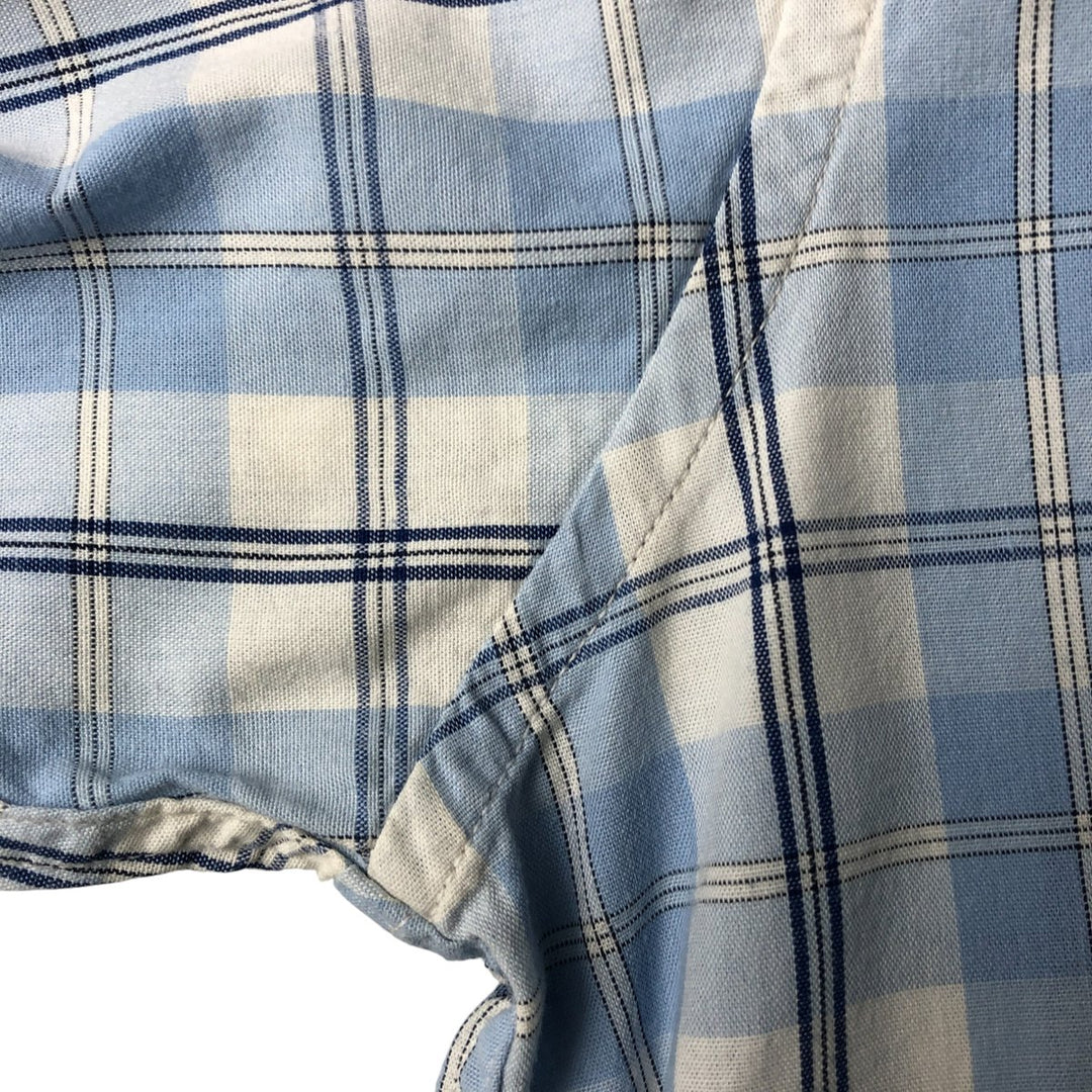 Brooks Brothers 346 Regular Fit Long Sleeve Button-Down Check Shirt, Men's Size Medium cotton Blue type light blue Vintage Second Hand