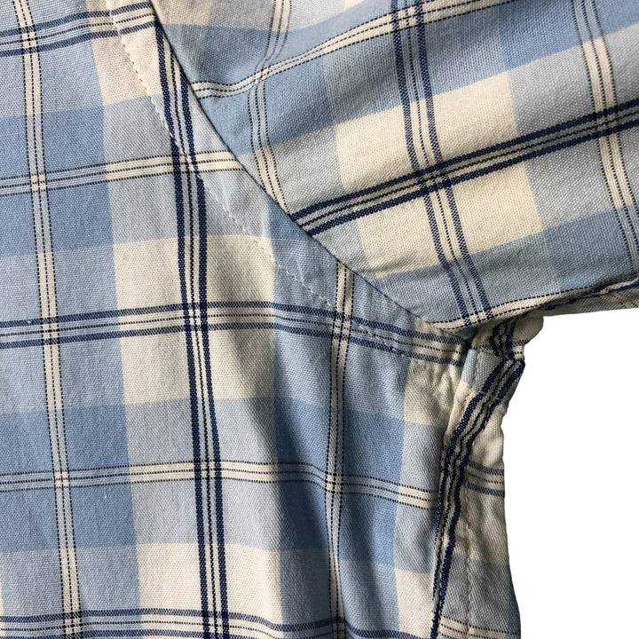 Brooks Brothers 346 Regular Fit Long Sleeve Button-Down Check Shirt, Men's Size Medium cotton Blue type light blue Vintage Second Hand