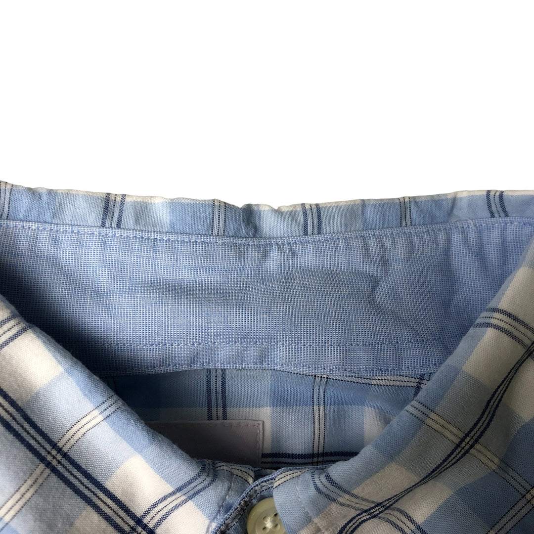 Brooks Brothers 346 Regular Fit Long Sleeve Button-Down Check Shirt, Men's Size Medium cotton Blue type light blue Vintage Second Hand