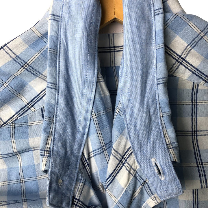 Brooks Brothers 346 Regular Fit Long Sleeve Button-Down Check Shirt, Men's Size Medium cotton Blue type light blue Vintage Second Hand
