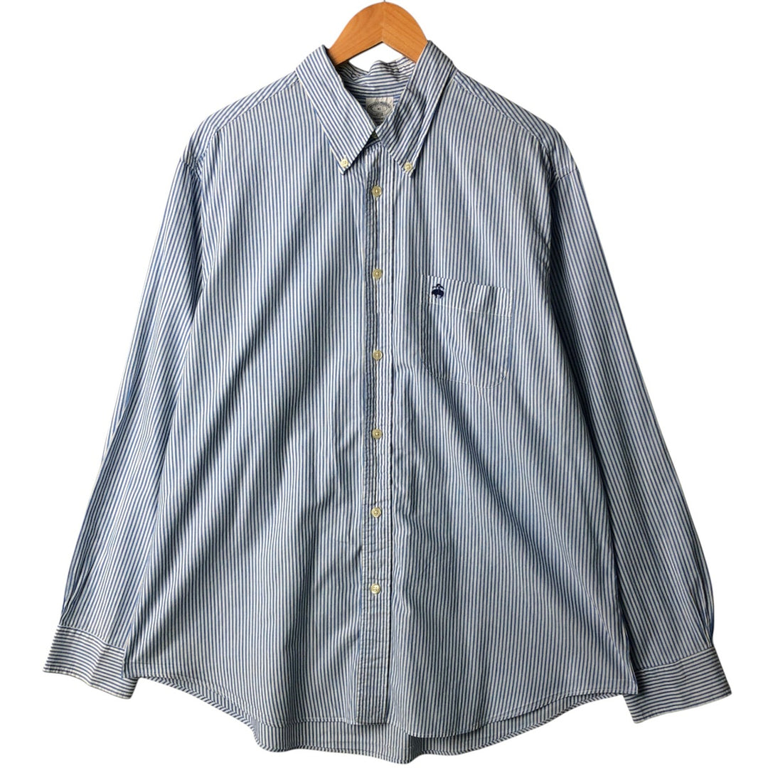 Brooks Brothers 1818 REGENT Long Sleeve Button-Down Striped Shirt, Men's XL cotton Blue type light blue Vintage Second Hand