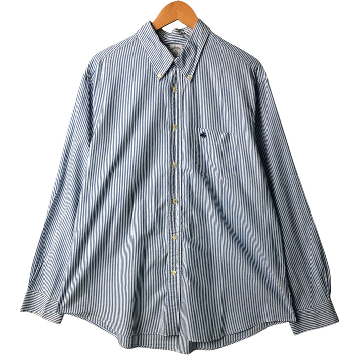 Brooks Brothers 1818 REGENT Long Sleeve Button-Down Striped Shirt, Men's XL cotton Blue type light blue Vintage Second Hand