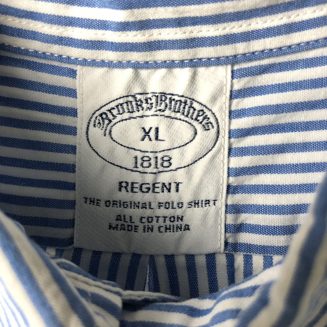 Brooks Brothers 1818 REGENT Long Sleeve Button-Down Striped Shirt, Men's XL cotton Blue type light blue Vintage Second Hand