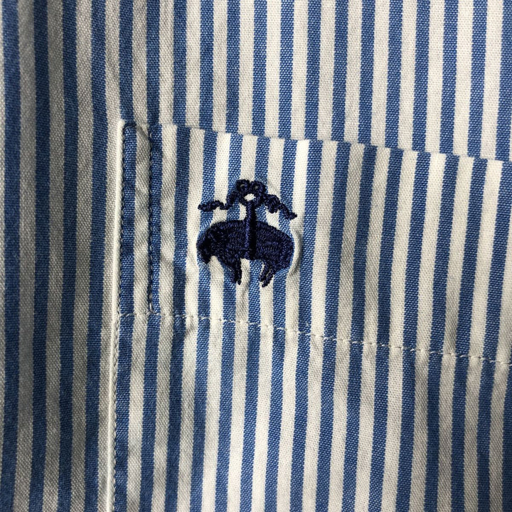 Brooks Brothers 1818 REGENT Long Sleeve Button-Down Striped Shirt, Men's XL cotton Blue type light blue Vintage Second Hand