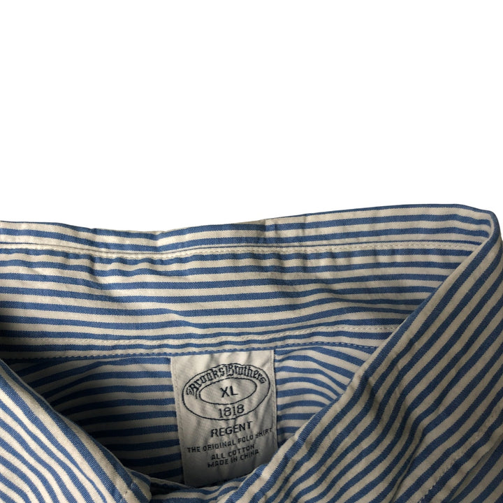 Brooks Brothers 1818 REGENT Long Sleeve Button-Down Striped Shirt, Men's XL cotton Blue type light blue Vintage Second Hand