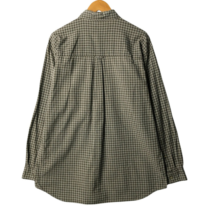 2000'S Columbia long-sleeved button-down check shirt, men's size L cotton Khaki type Vintage Second Hand