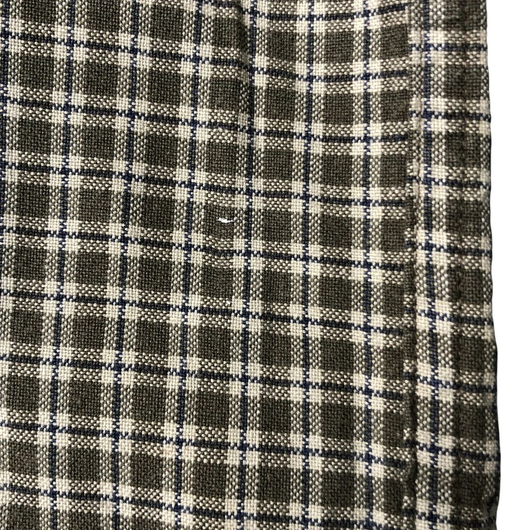 2000'S Columbia long-sleeved button-down check shirt, men's size L cotton Khaki type Vintage Second Hand