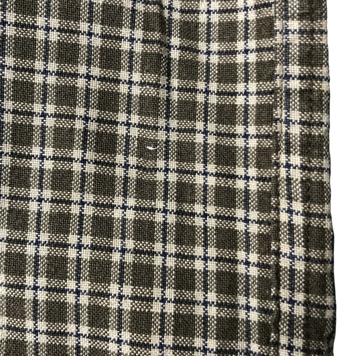 2000'S Columbia long-sleeved button-down check shirt, men's size L cotton Khaki type Vintage Second Hand