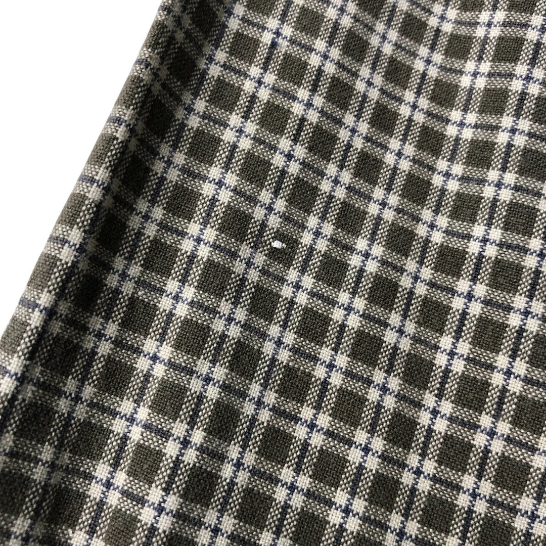 2000'S Columbia long-sleeved button-down check shirt, men's size L cotton Khaki type Vintage Second Hand