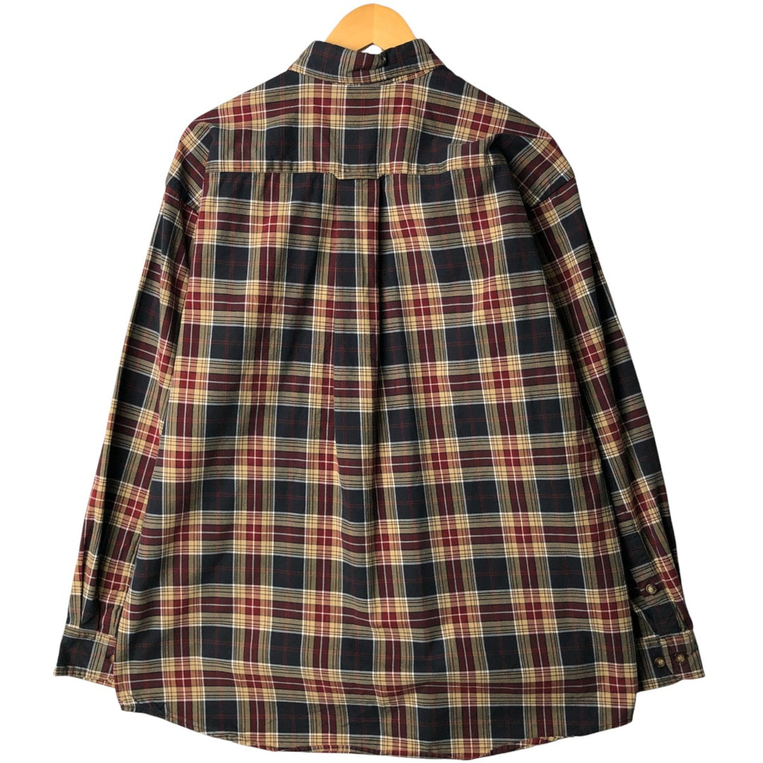 2000'S Orvis long-sleeved button-down check shirt, men's size L cotton black type Vintage Second Hand