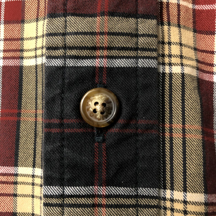 2000'S Orvis long-sleeved button-down check shirt, men's size L cotton black type Vintage Second Hand