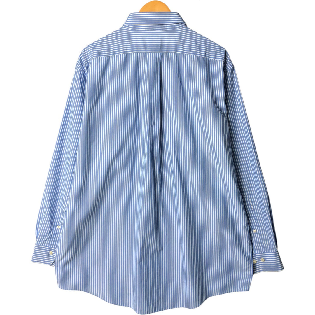 Brooks Brothers 346 Regular Fit Long Sleeve Button-Down Striped Shirt, Men's Size XL cotton Blue type light blue Vintage Second Hand