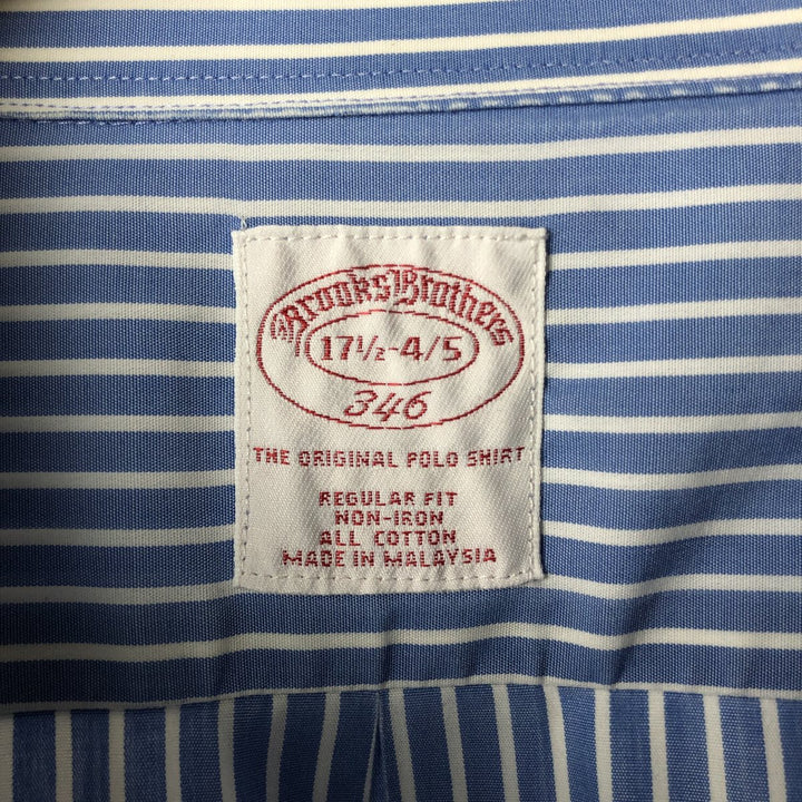 Brooks Brothers 346 Regular Fit Long Sleeve Button-Down Striped Shirt, Men's Size XL cotton Blue type light blue Vintage Second Hand