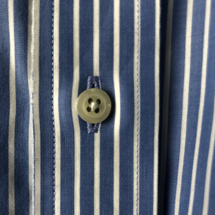 Brooks Brothers 346 Regular Fit Long Sleeve Button-Down Striped Shirt, Men's Size XL cotton Blue type light blue Vintage Second Hand