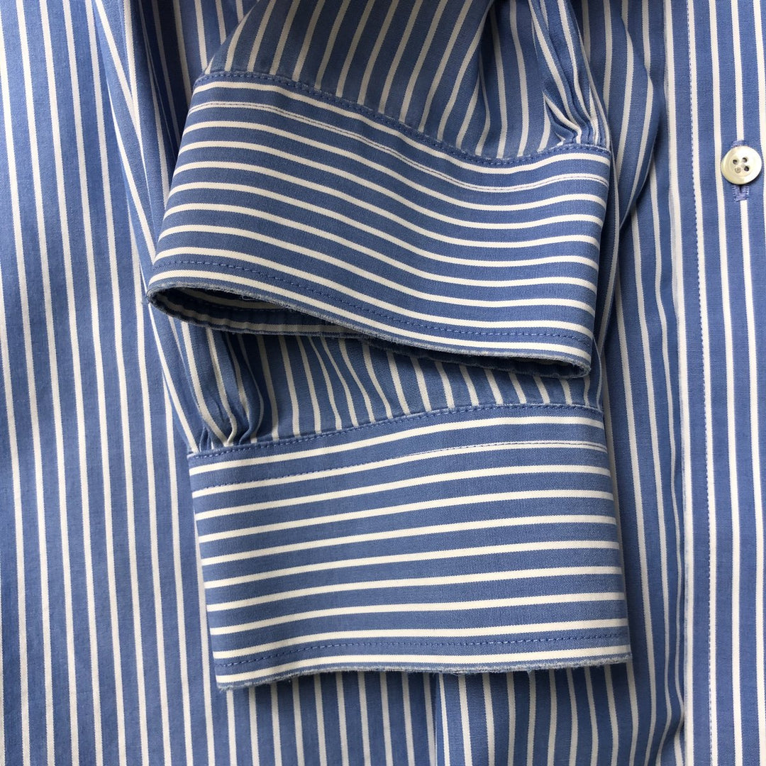 Brooks Brothers 346 Regular Fit Long Sleeve Button-Down Striped Shirt, Men's Size XL cotton Blue type light blue Vintage Second Hand
