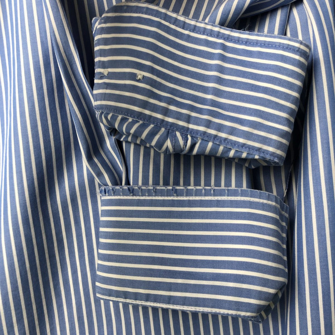 Brooks Brothers 346 Regular Fit Long Sleeve Button-Down Striped Shirt, Men's Size XL cotton Blue type light blue Vintage Second Hand