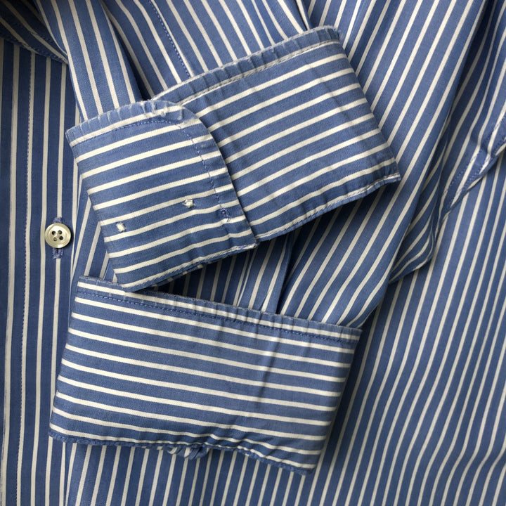 Brooks Brothers 346 Regular Fit Long Sleeve Button-Down Striped Shirt, Men's Size XL cotton Blue type light blue Vintage Second Hand