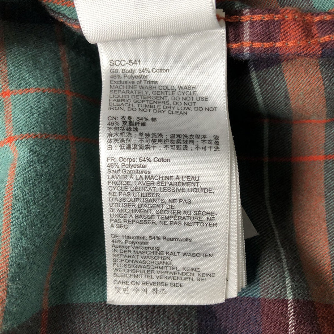 Marmot long-sleeved cotton check shirt, men's size M cotton green type Vintage Second Hand